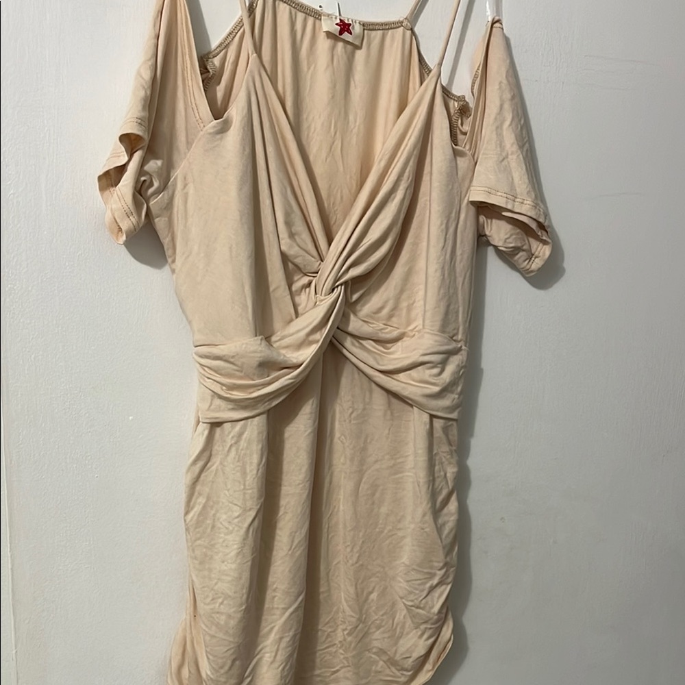 Elegant Cream Twist-Front Top